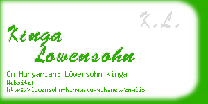 kinga lowensohn business card